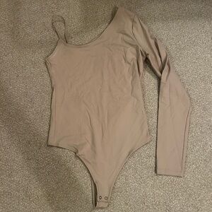 Abercrombie asymmetrical beige bodysuit
